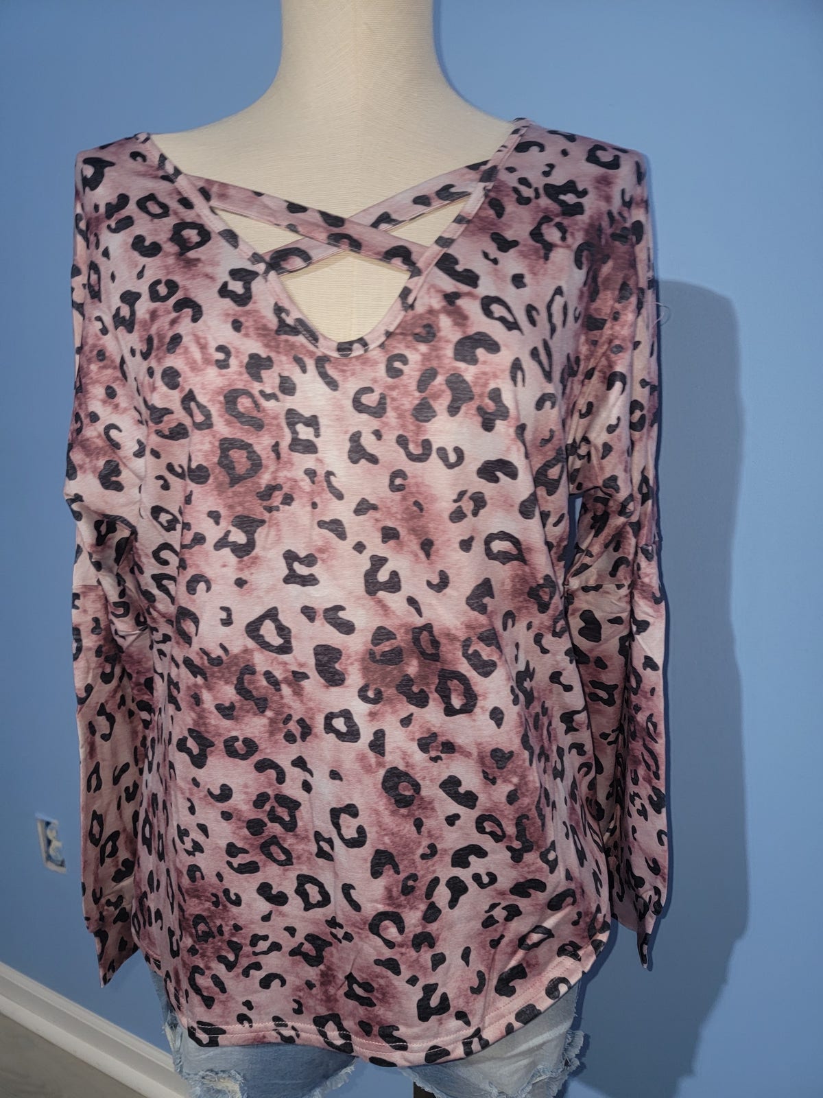 Leopard Criss Cross Long Sleeve